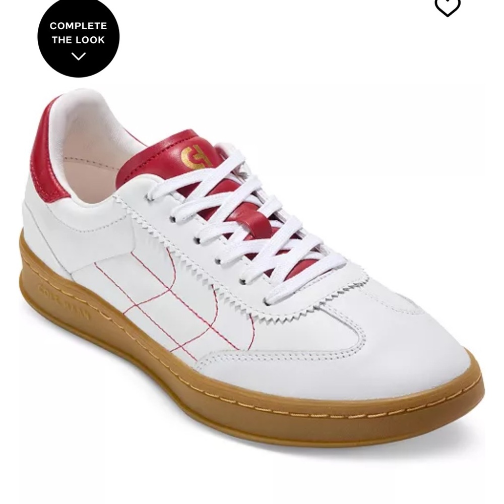 Cole Haan White and Red Sneakers with Tan Sole